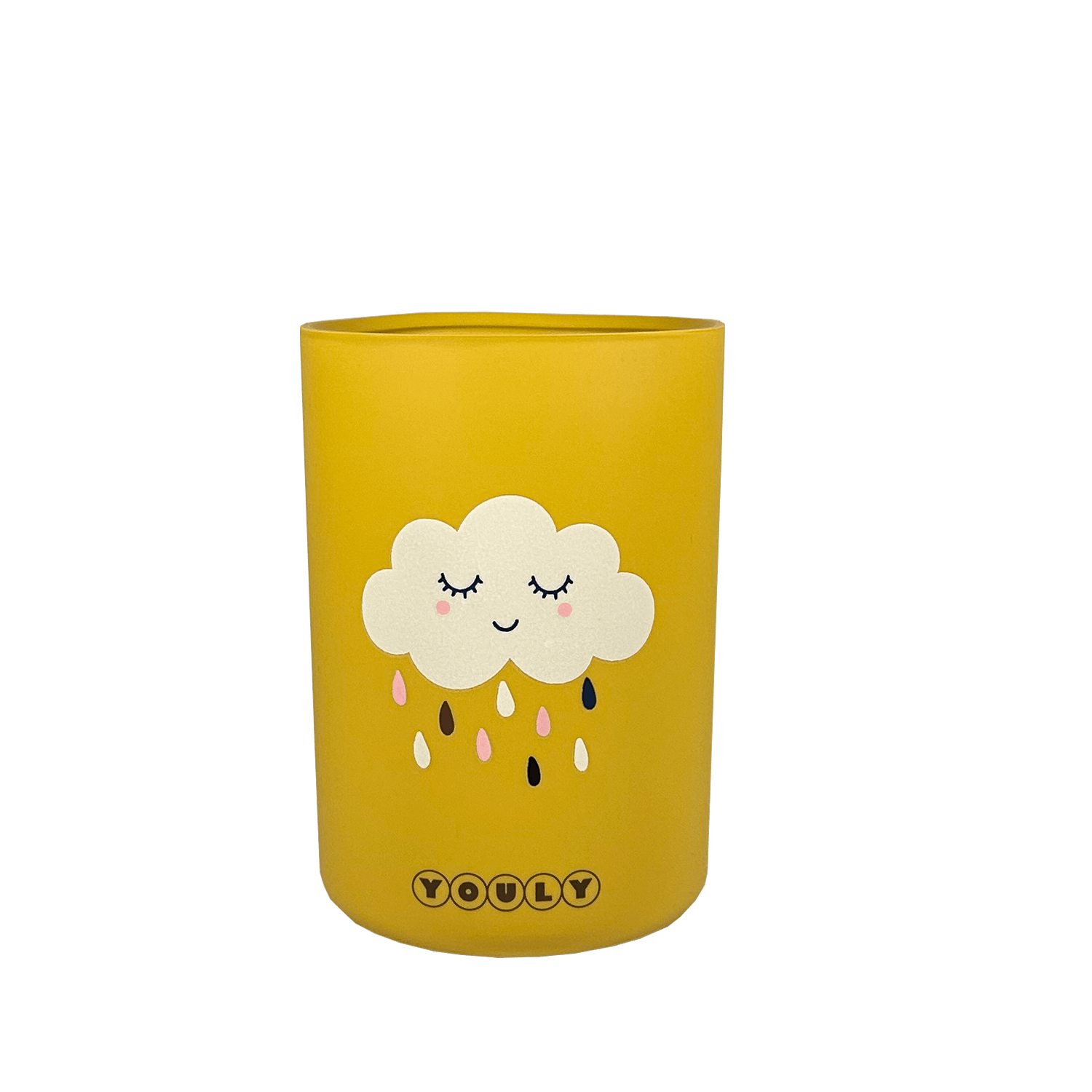 Youly Nuvola tazza con cannuccia ocra in silicone alimentare
