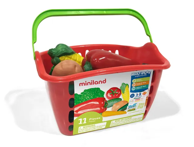 Miniland Cesto di Verdure 11 Pezzi Gioco Simbolico 30766