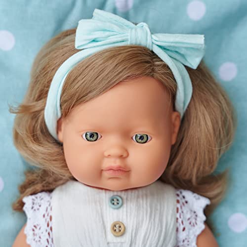 Miniland Bambola Europea 38 cm Bionda Bambina in Vinile