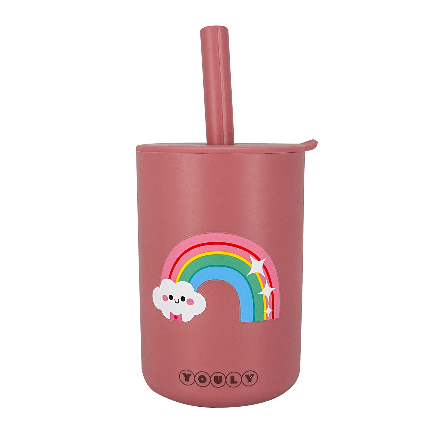 Youly Regenboog tazza cannuccia rosa vintage silicone