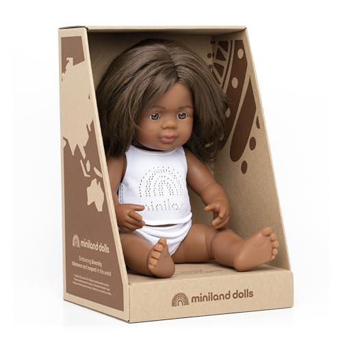 Miniland Bambola Aborigena Bambina Vinile 38 cm