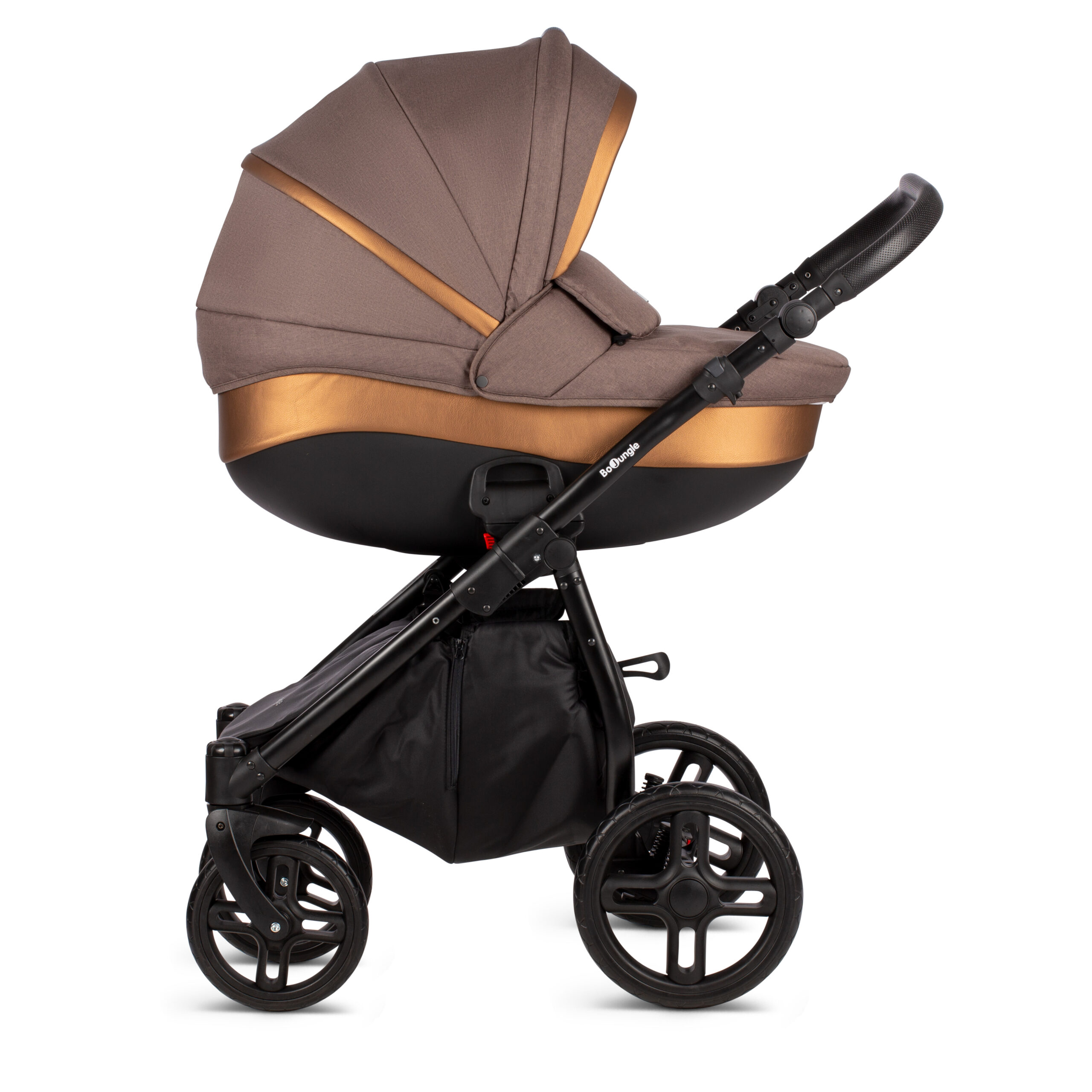 BoJungle B-Strolly trio passeggino + navicella marrone brown goldy
