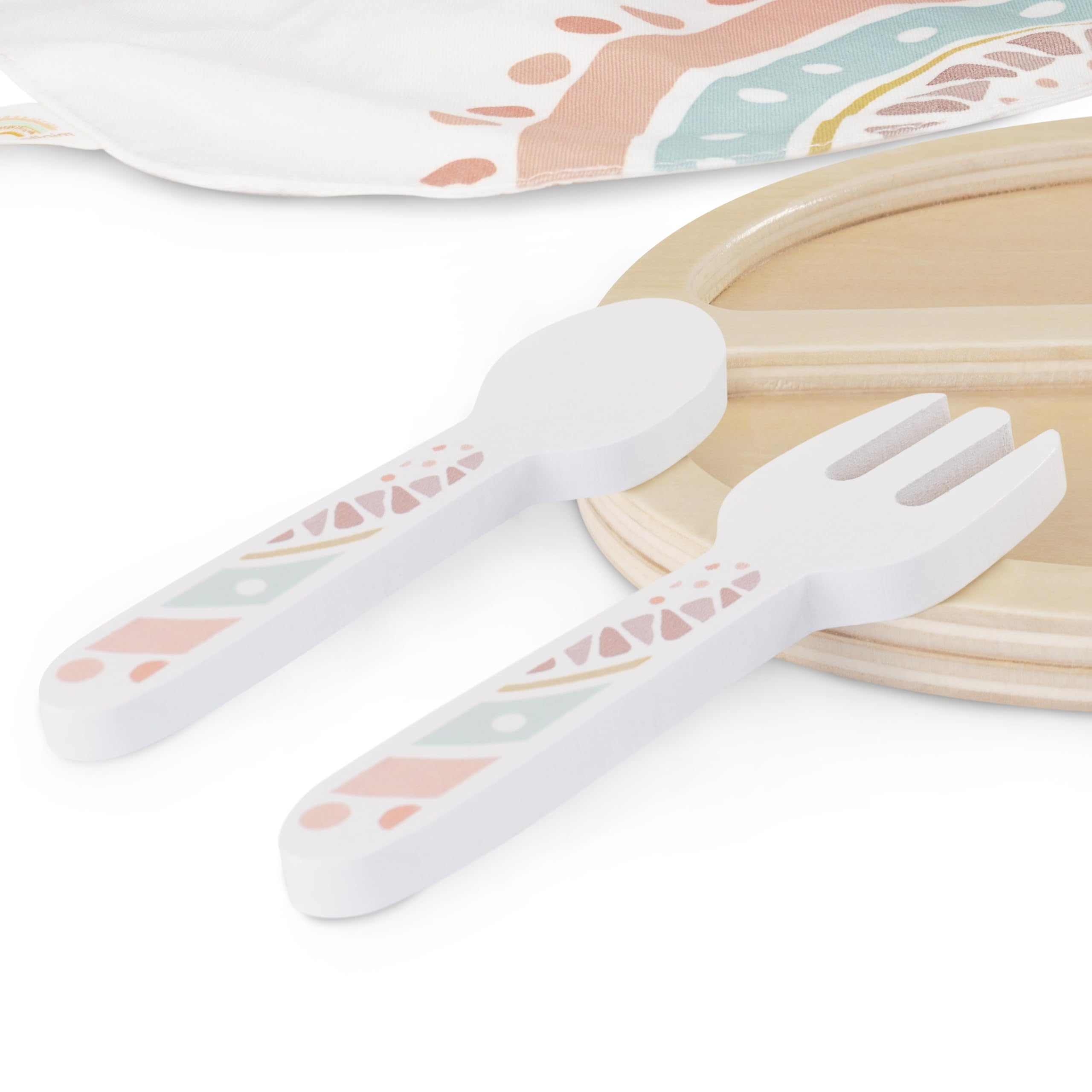 Miniland 94060 Set Pappa Bambola Legno 8 Pezzi Beige