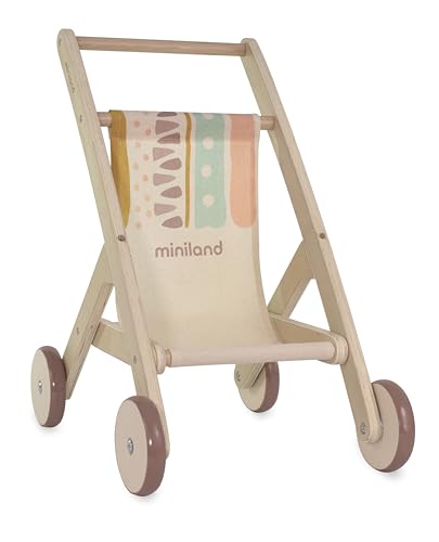 Miniland Dolls carrello bambole in legno FSC da 1-8 anni