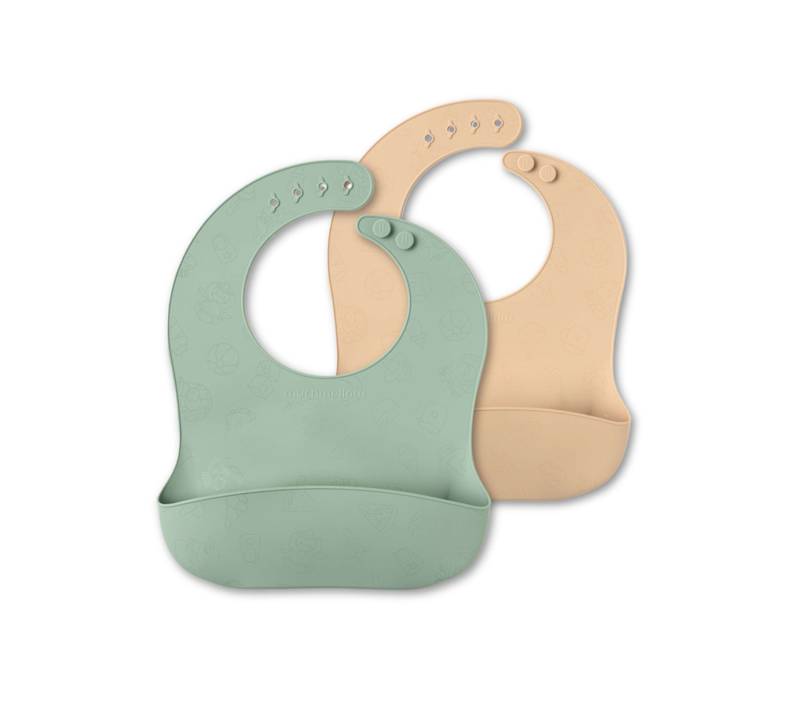 Muchmellow Pappa 2 Bavaglini in Silicone con Tasca
