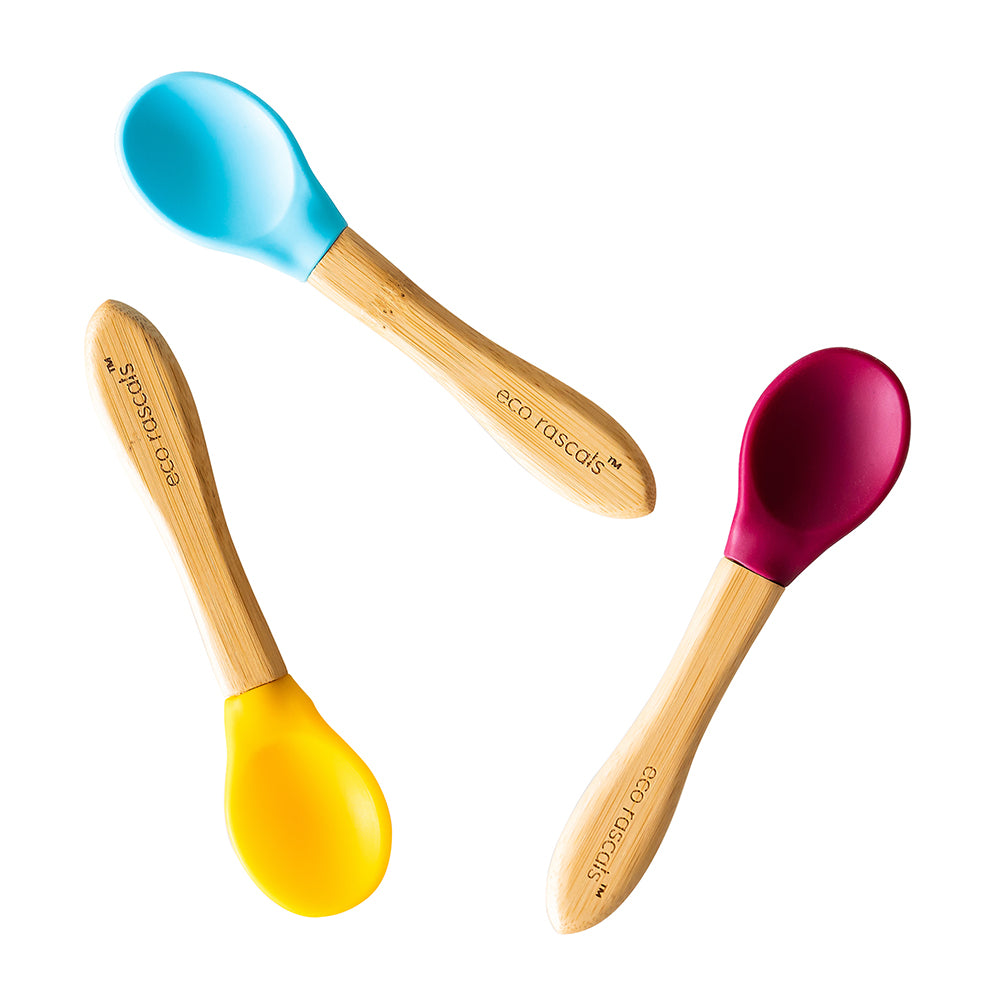 Eco Rascals Cutlery Set 3 Cucchiaini Bambù Arancione silicone
