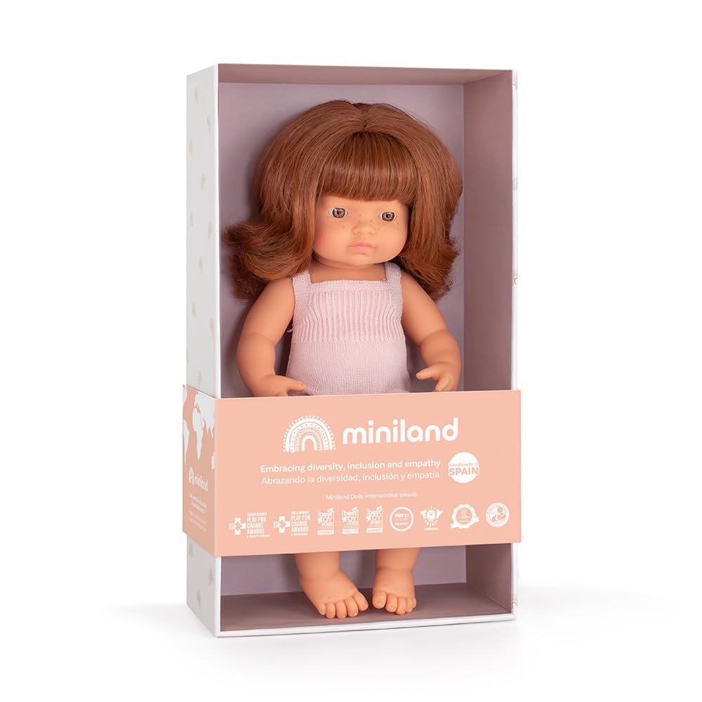Miniland Colourful Edition bambola 38 cm capelli rossi vinile