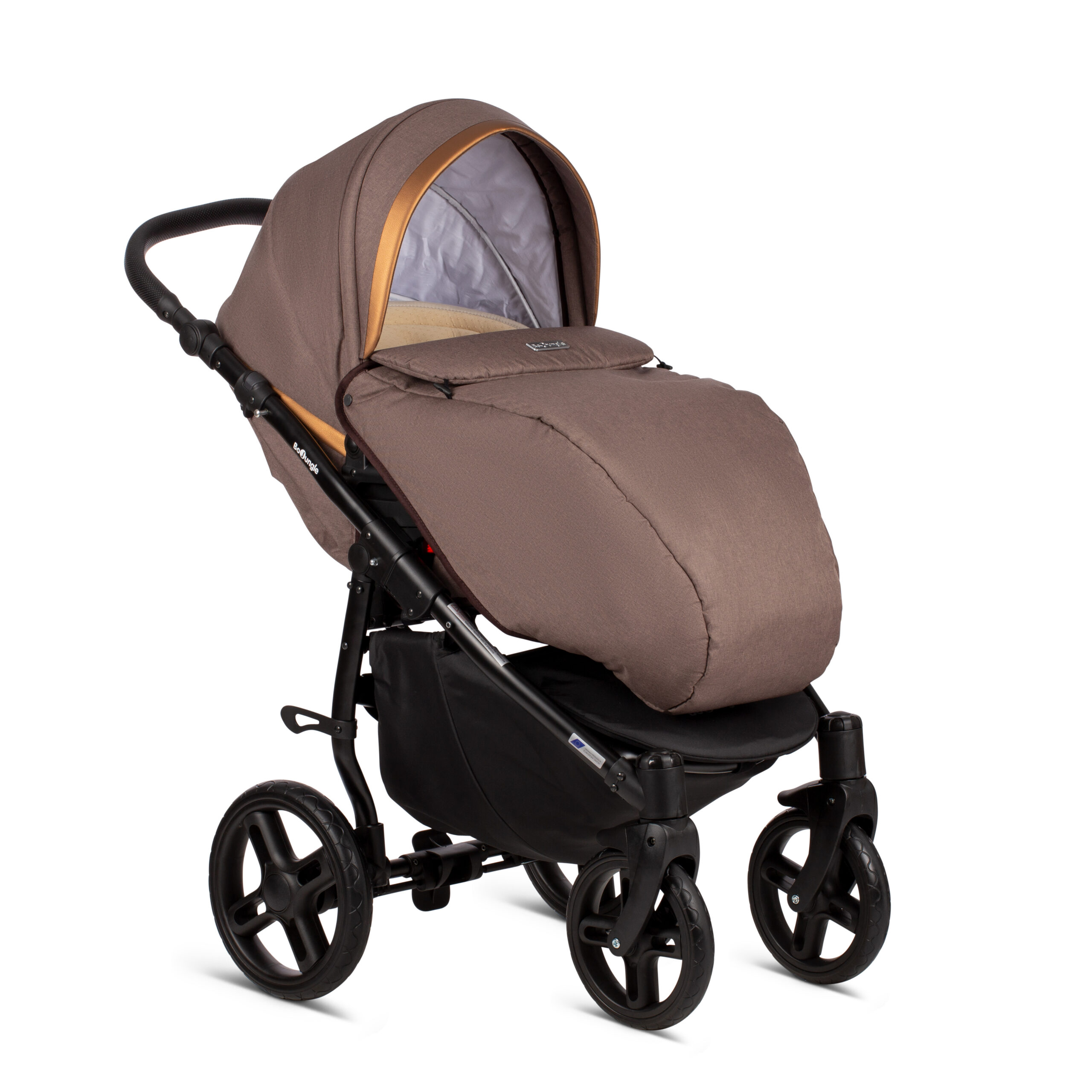 BoJungle B-Strolly trio passeggino + navicella marrone brown goldy