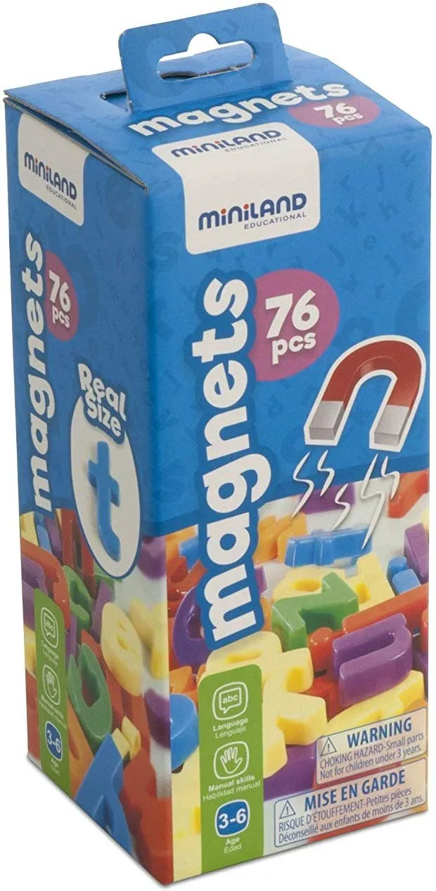 Miniland Lettere Minuscole Magnetiche 76 Pezzi Multicolore