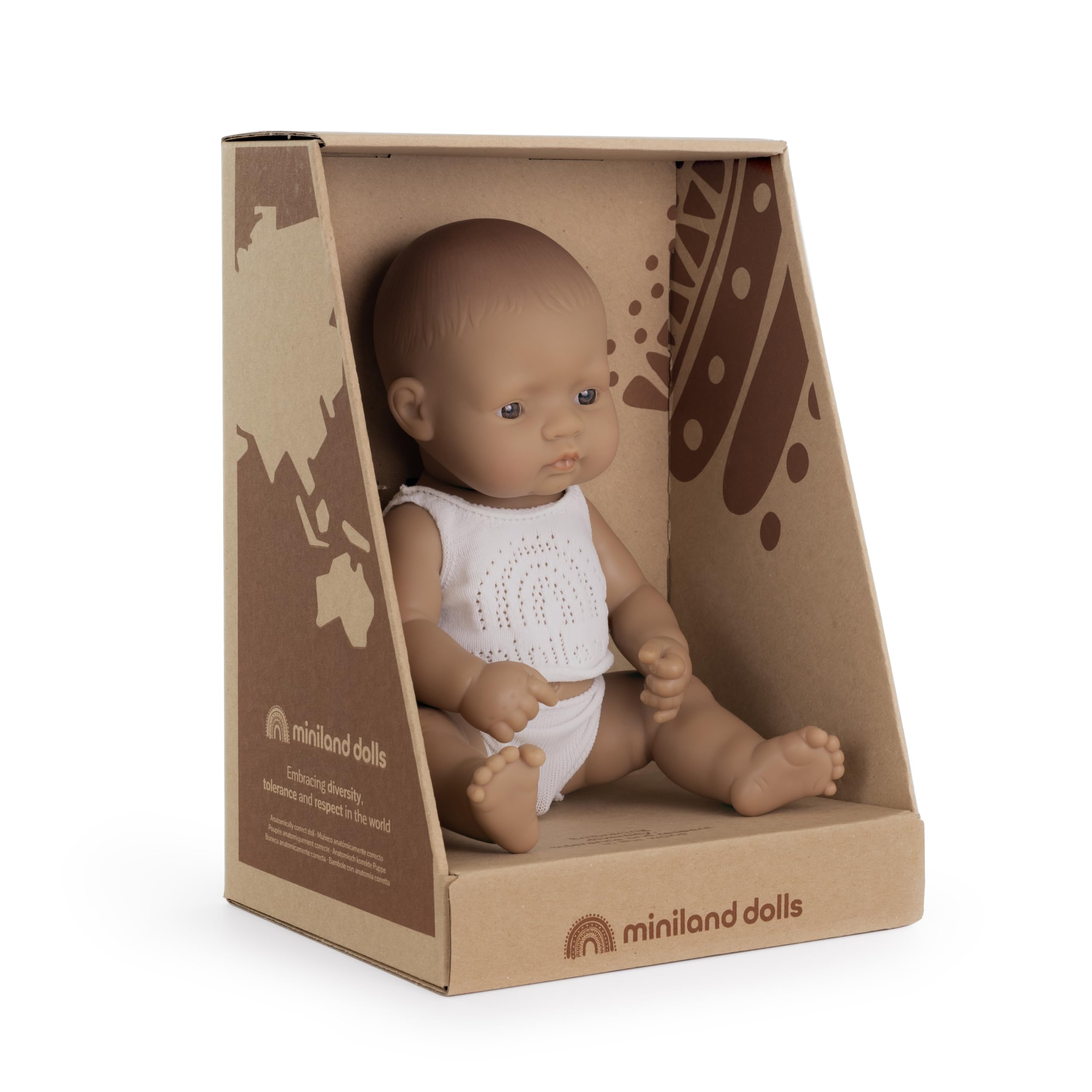 Miniland Bambole e accessori bambola ragazzo ispanico 32cm anatomica