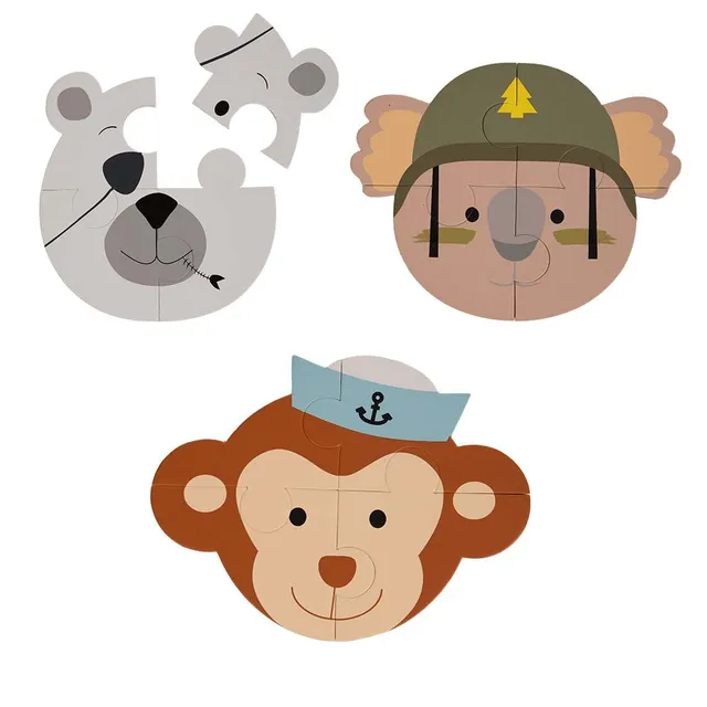 BoJungle Grooming B-Animal Puzzle 3 pz giochini bagnetto ape orso koala
