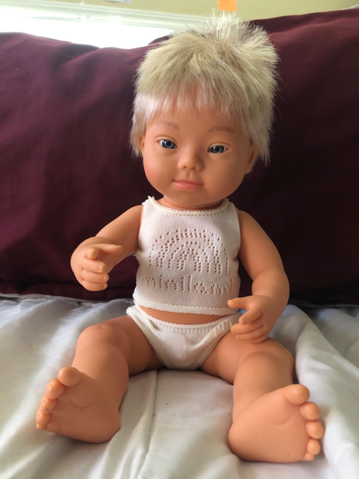 Miniland Dolls 31263 Bambola 38 cm Sindrome Down Biondo