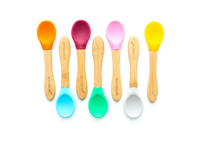Eco Rascals Cutlery Set 3 Cucchiaini Bambù Arancione silicone
