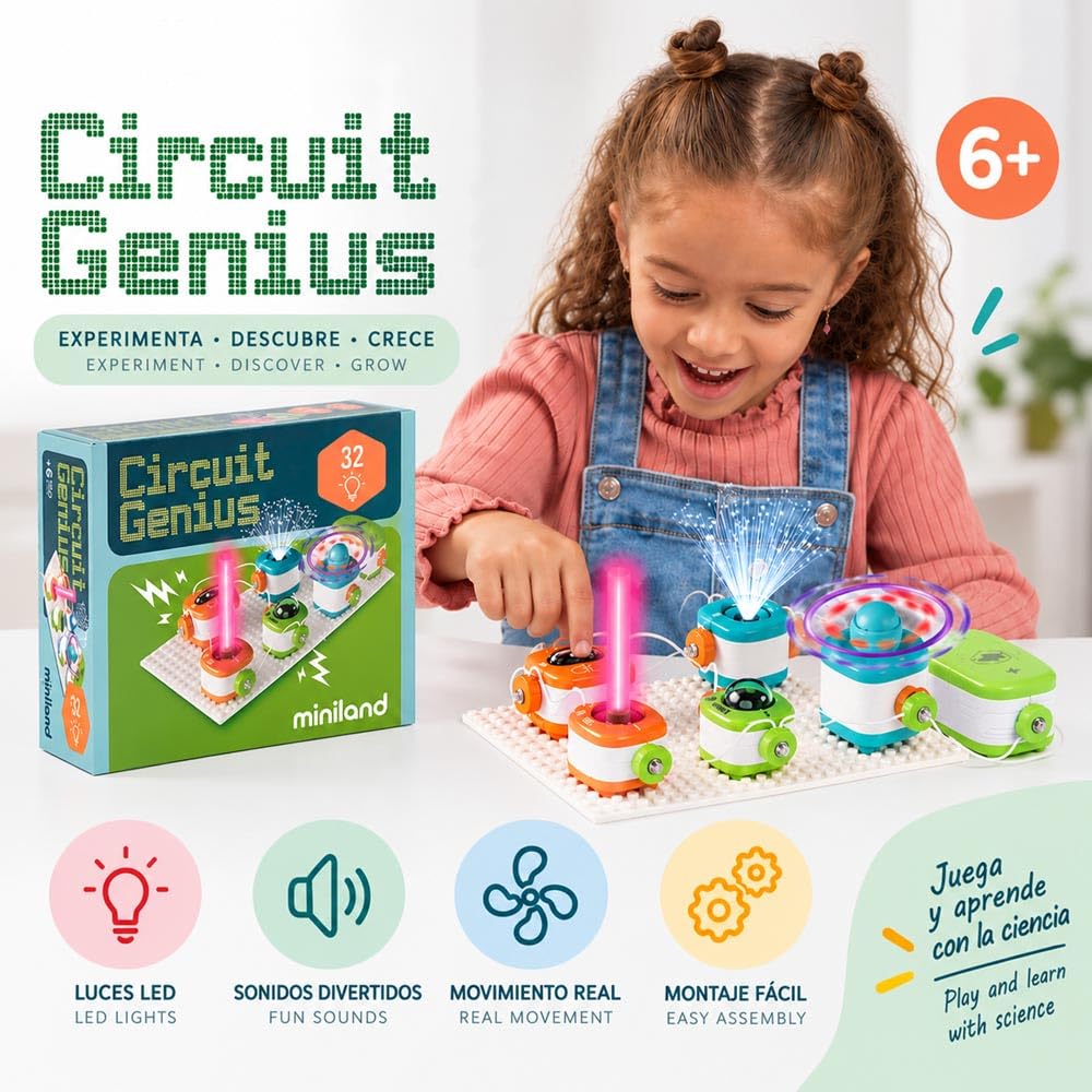 Miniland Scienze Circuit Genious Kit 32 Esperimenti 6 Anni