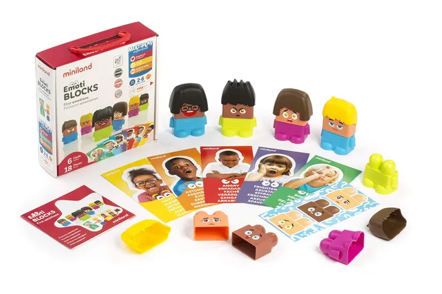 Miniland Emotiblocks gioco emozioni 6 personaggi 2-6 anni