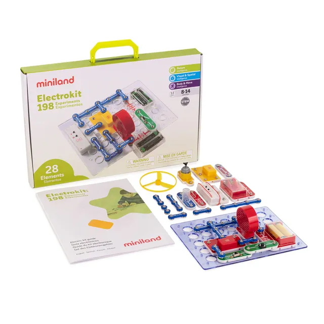Miniland 99116 kit elettronica 198 esperimenti circuiti bambini
