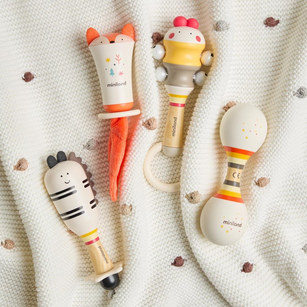 Miniland Soft Duo Rattle sonaglio neonato silicone 0 mesi doppio