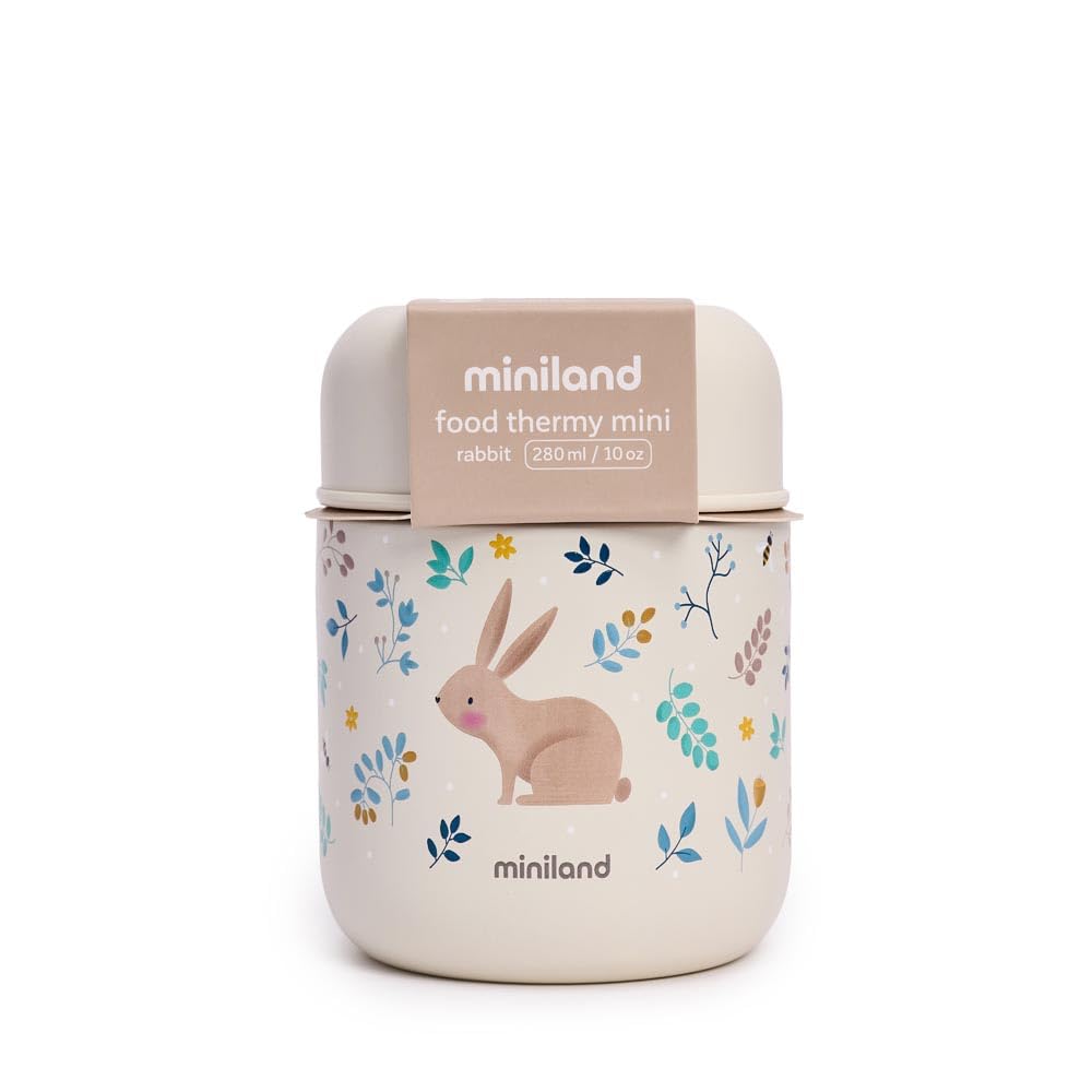 Miniland Dreamland Contenitore Termico 280 ml Giallo Rabbit Acciaio Inox