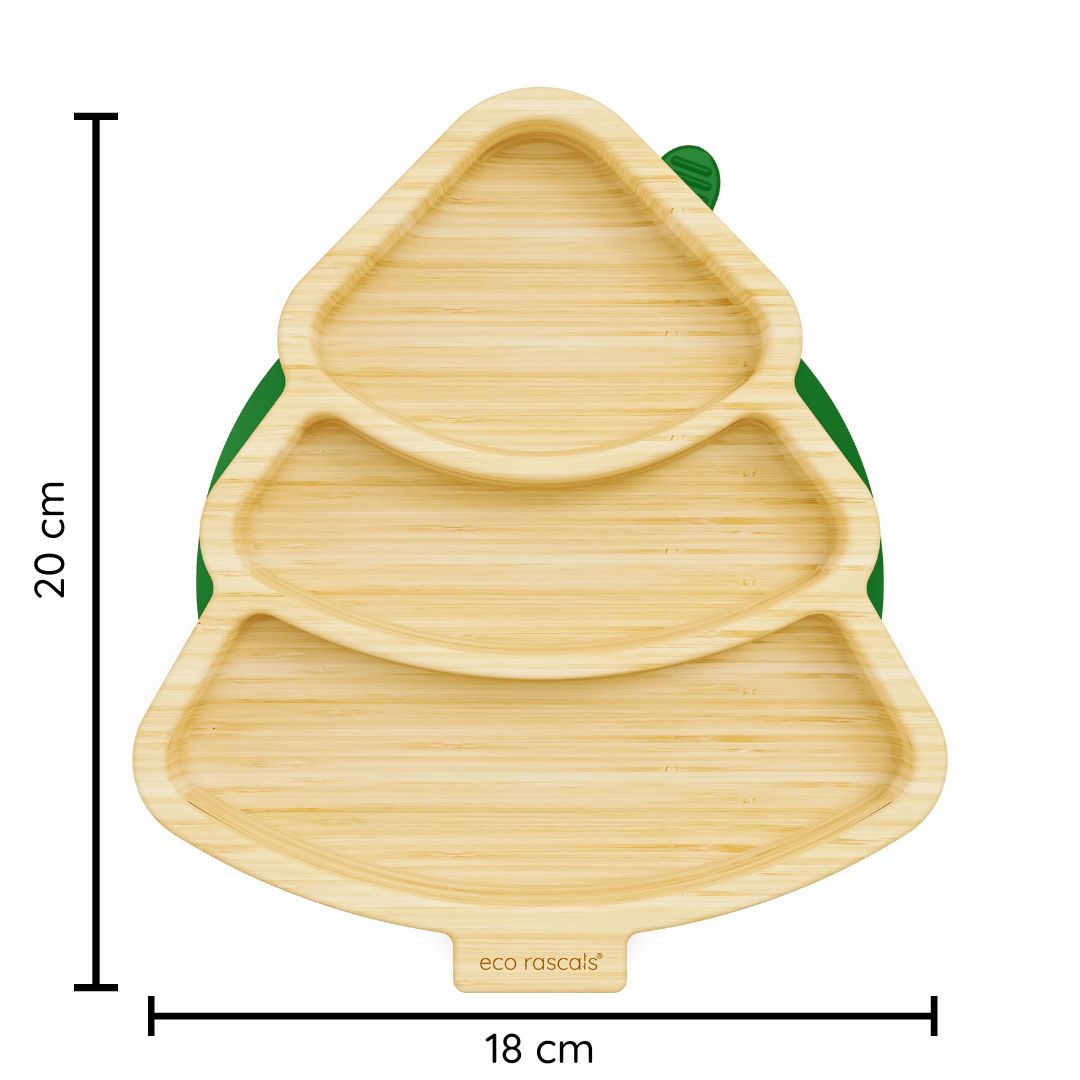 Eco Rascals Bamboo Plates piatto bambù albero Natale verde
