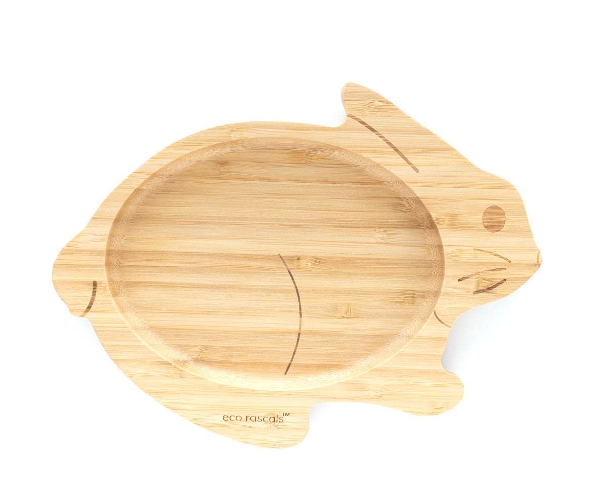 Eco Rascals Bamboo Plates Rabbit piatto coniglio senza ventosa