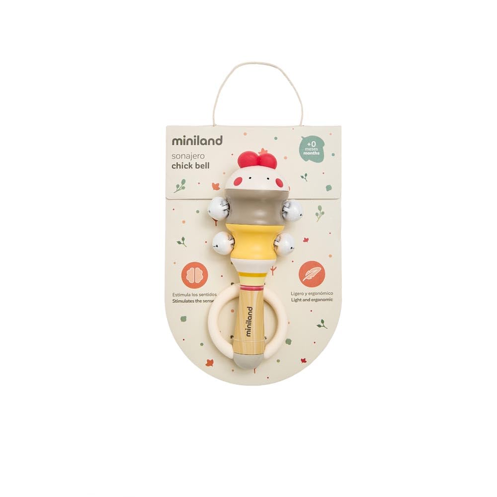 Miniland Chick Bell Sonaglio Pulcino Silicone +0 Mesi