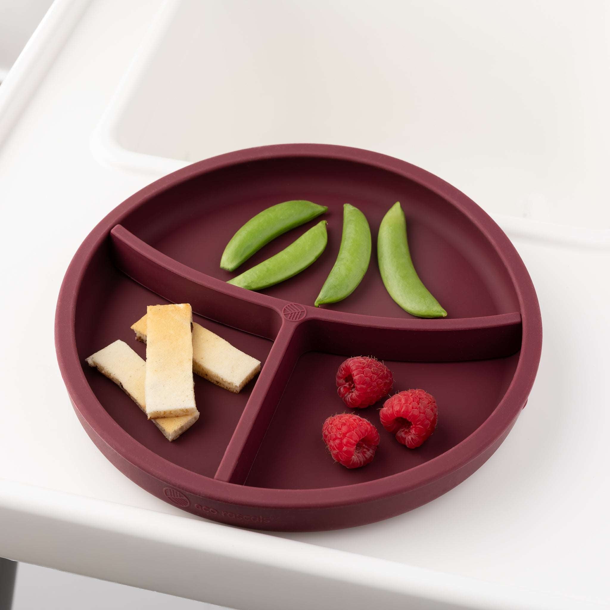 Eco Rascals Silicone Divider Plate piatto silicone bordeaux