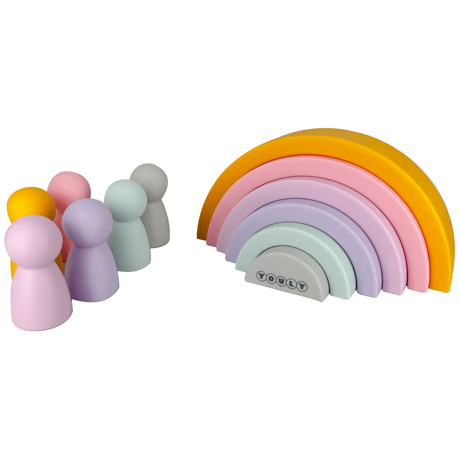 Youly Montessori Arcobaleno Pastel Silicone 12 Mesi+