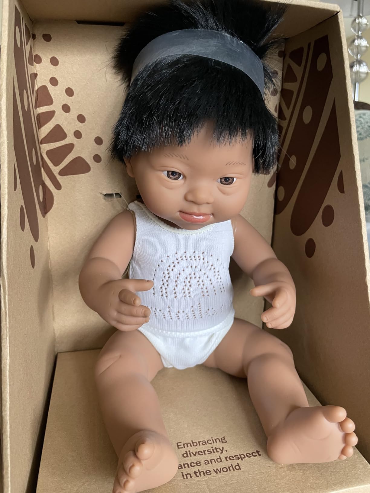 Miniland Bambole Bambola 31267 Bambino Latino Down 38 cm