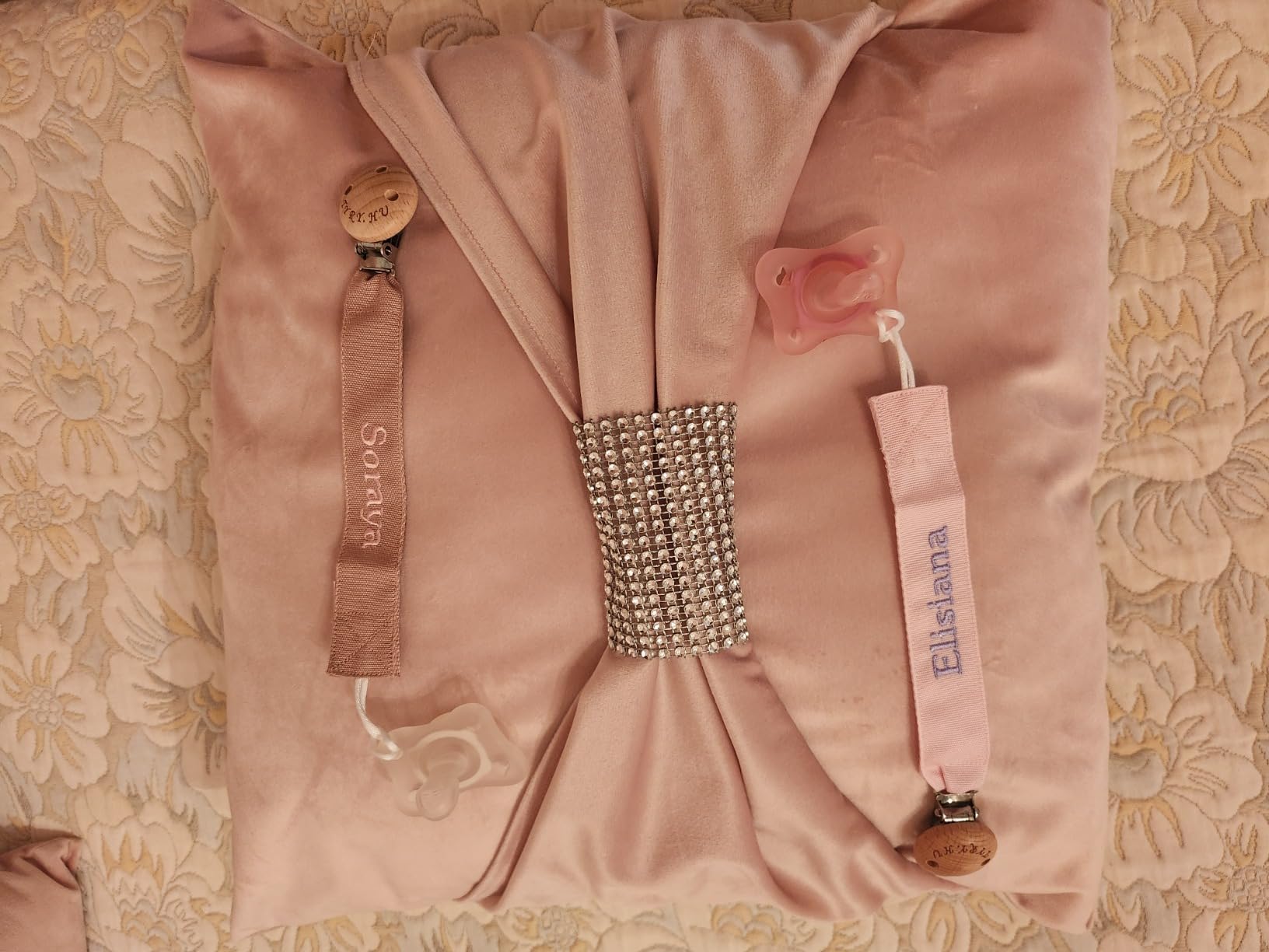 TYRY.HU Customize Name catenella portaciuccio rosa ciano 2 pezzi