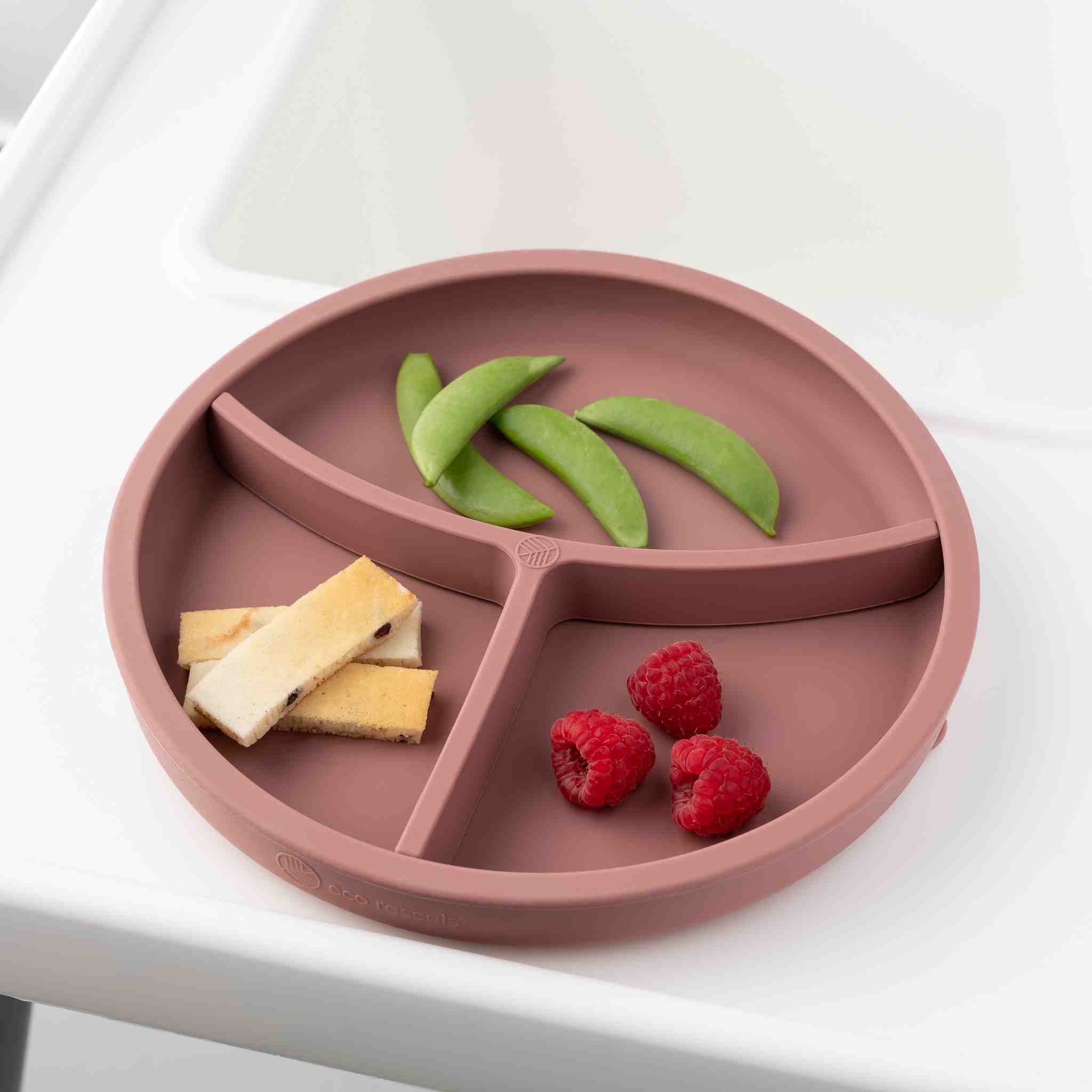 Eco Rascals Silicone Divider Plates Piatto Rosa con divisore
