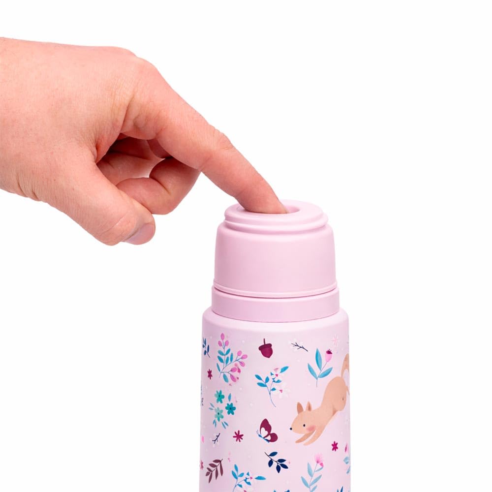 Miniland Passeggio borraccia termica 350ml acciaio Rosa Squirrel