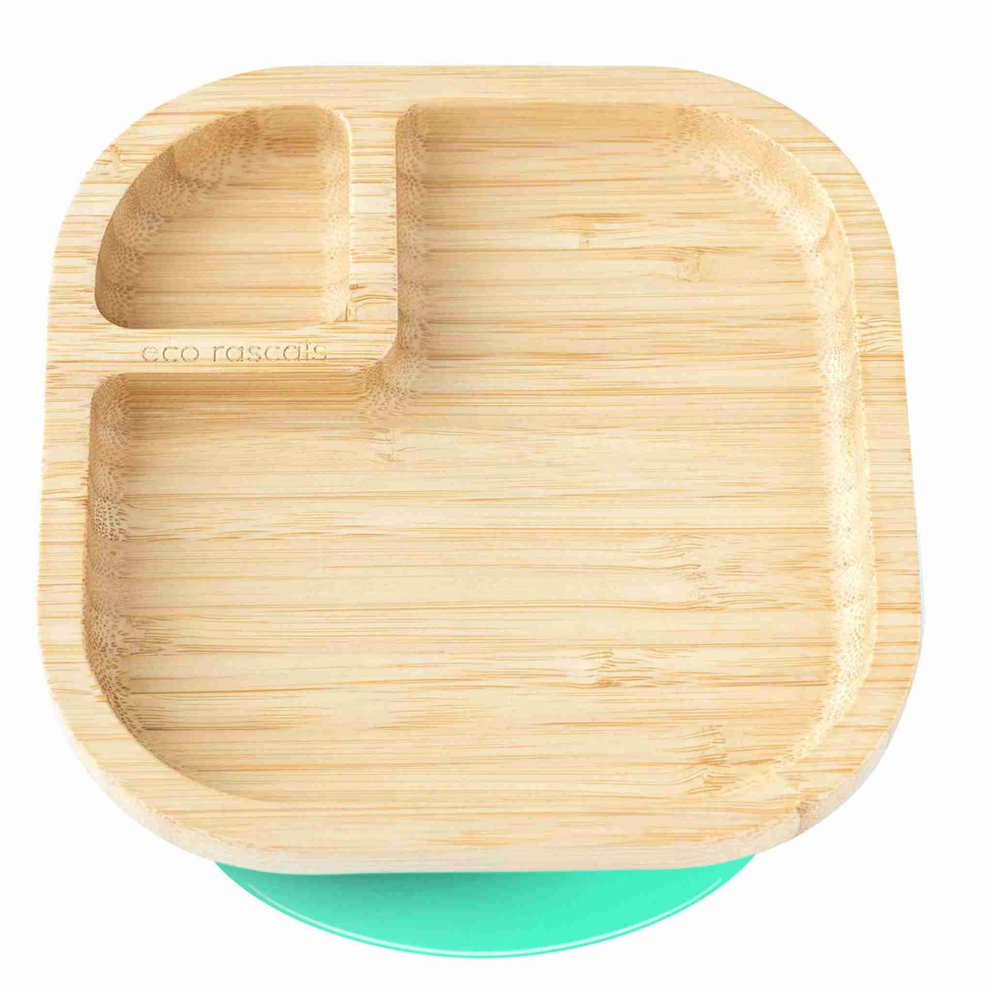 Eco Rascals Bamboo Plates piatto quadrato azzurro