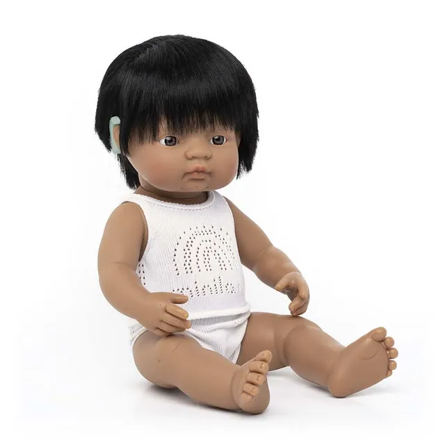 Miniland Bambola Ragazzo Latinoamericano 38 cm Apparecchio Acustico