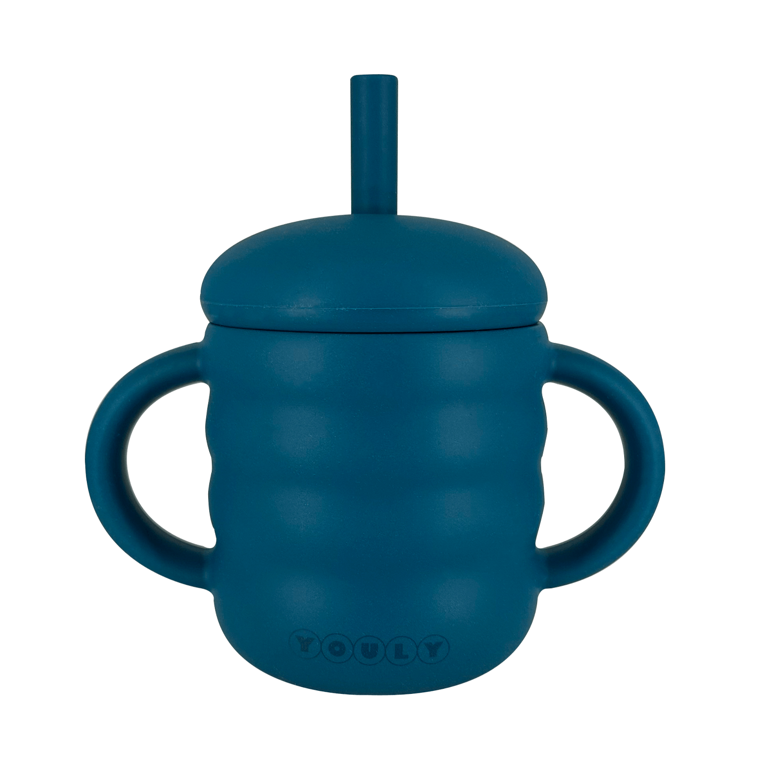 Youly Bubble Tazza con Cannuccia Blu Marino in Silicone