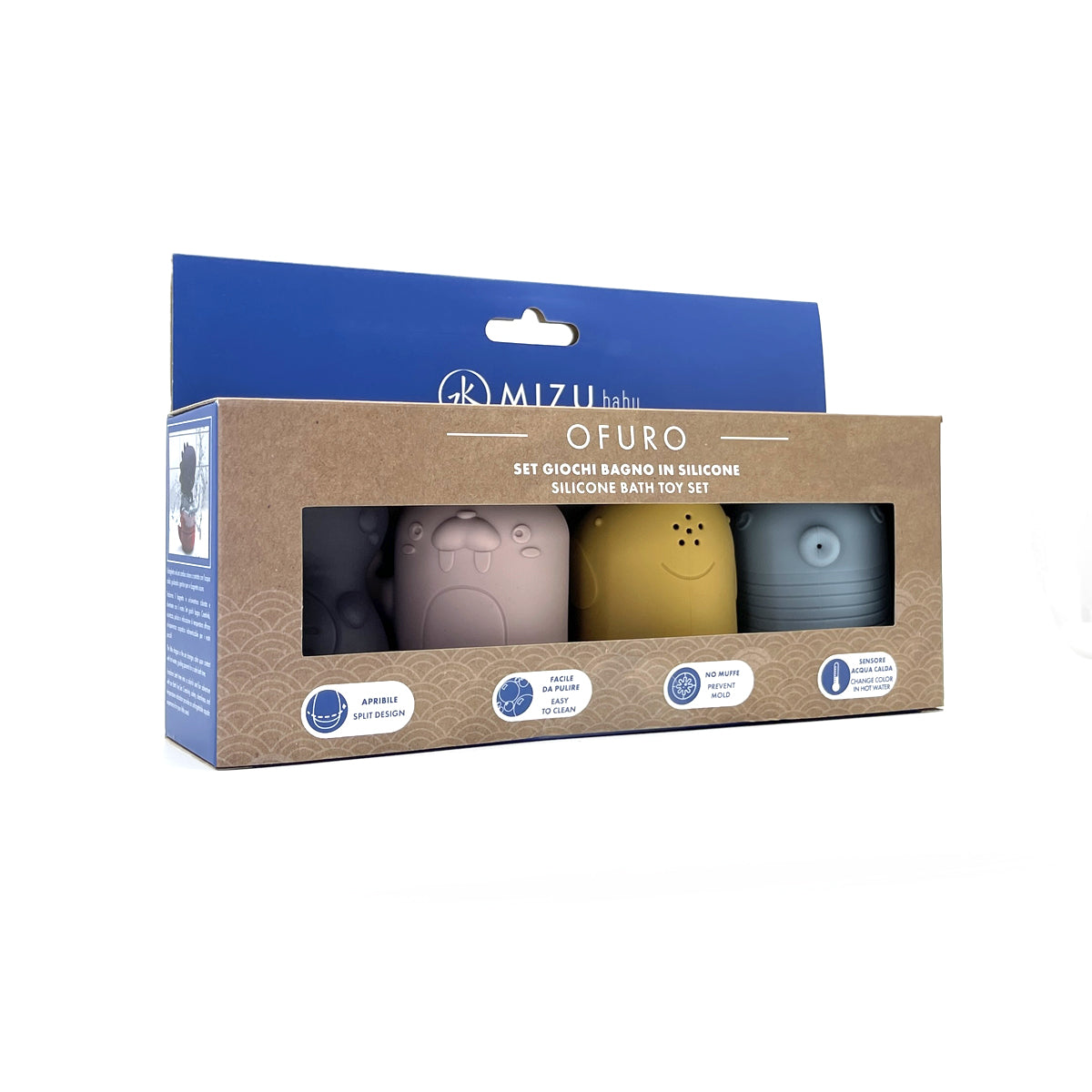 Mizu Baby Ofuro set 4 giochi bagno silicone draghetto