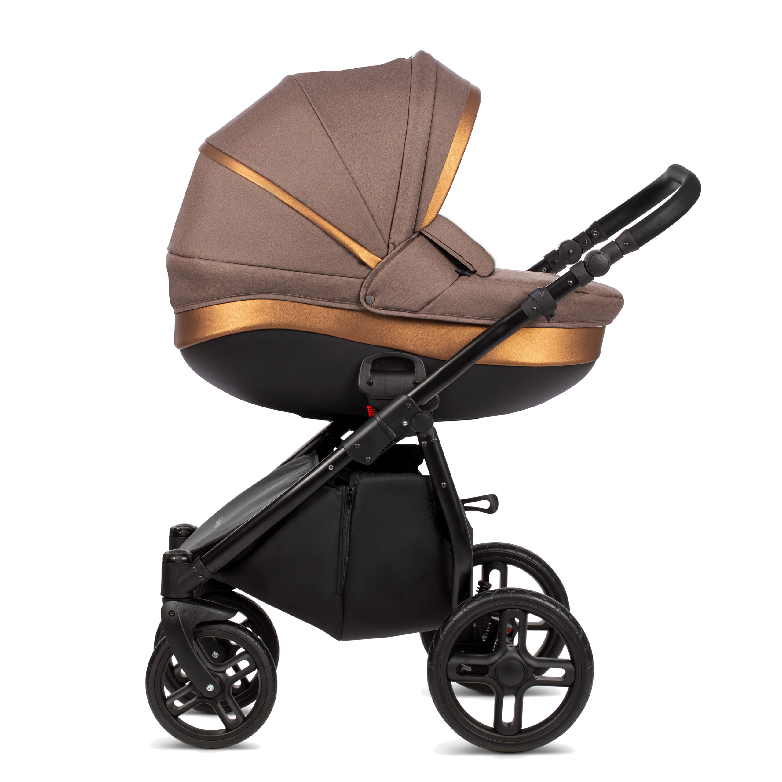 BoJungle B-Strolly trio passeggino + navicella marrone brown goldy