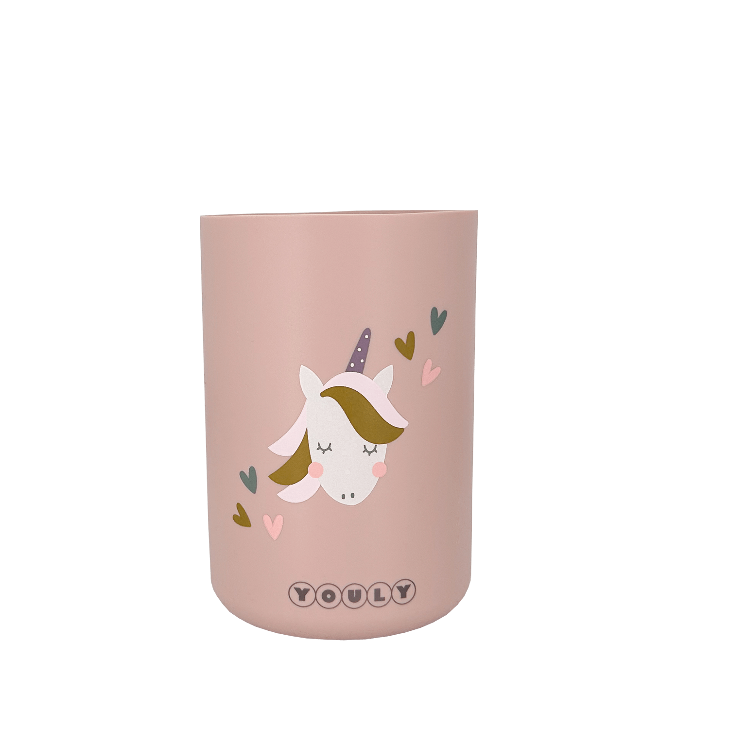 Youly Unicorn bicchiere cannuccia rosa in silicone alimentare