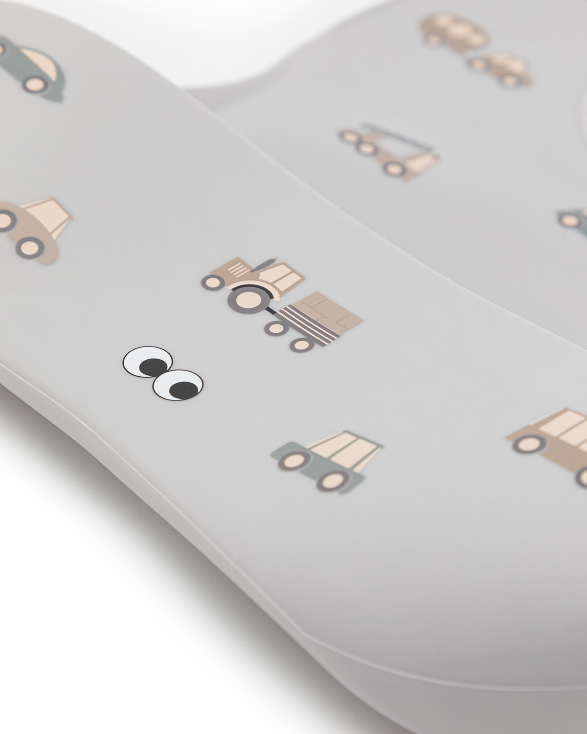 Noui Noui Bibs bavaglino silicone little wheels grigio