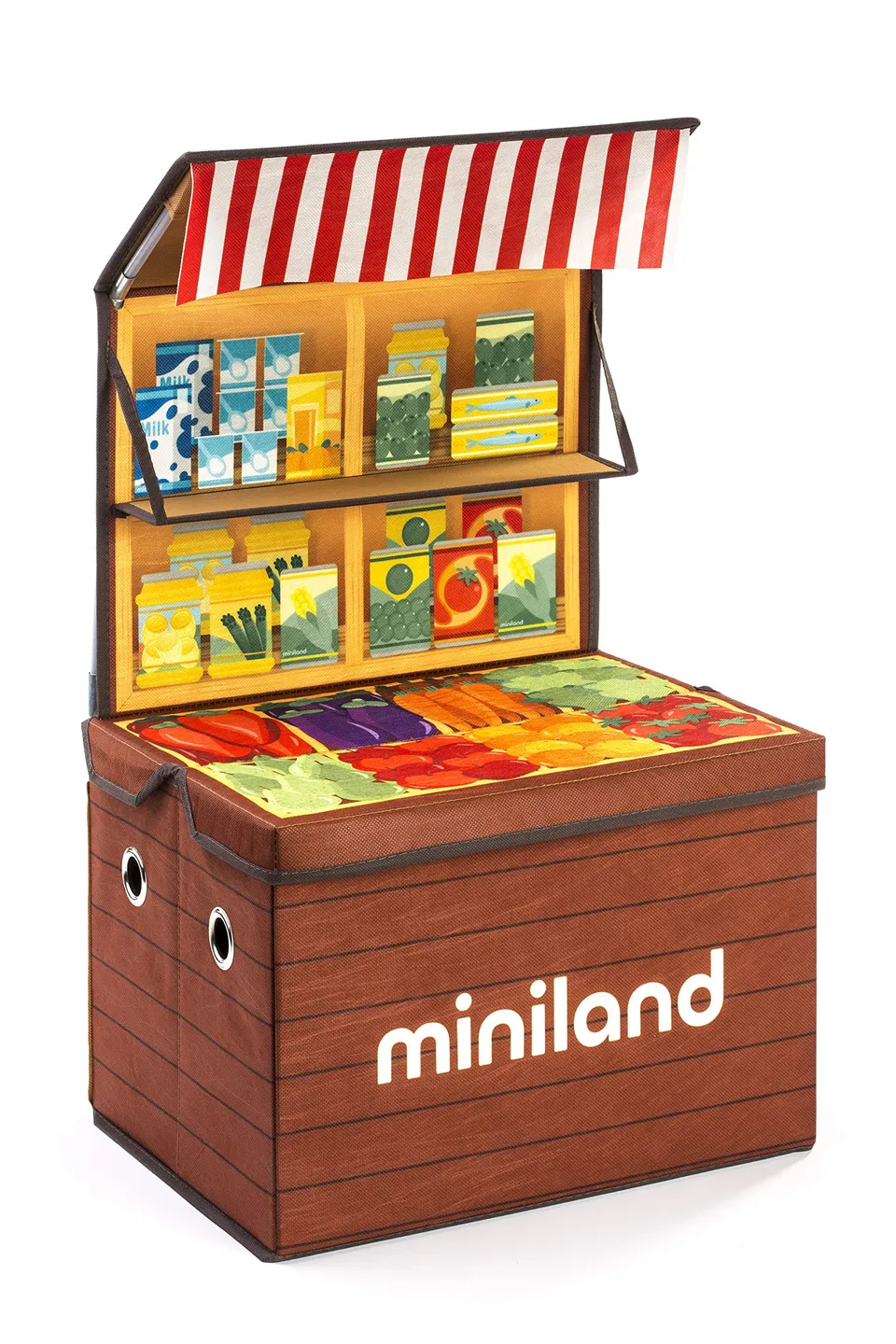 Miniland Scatola Mercat gioco simbolico in tessuto