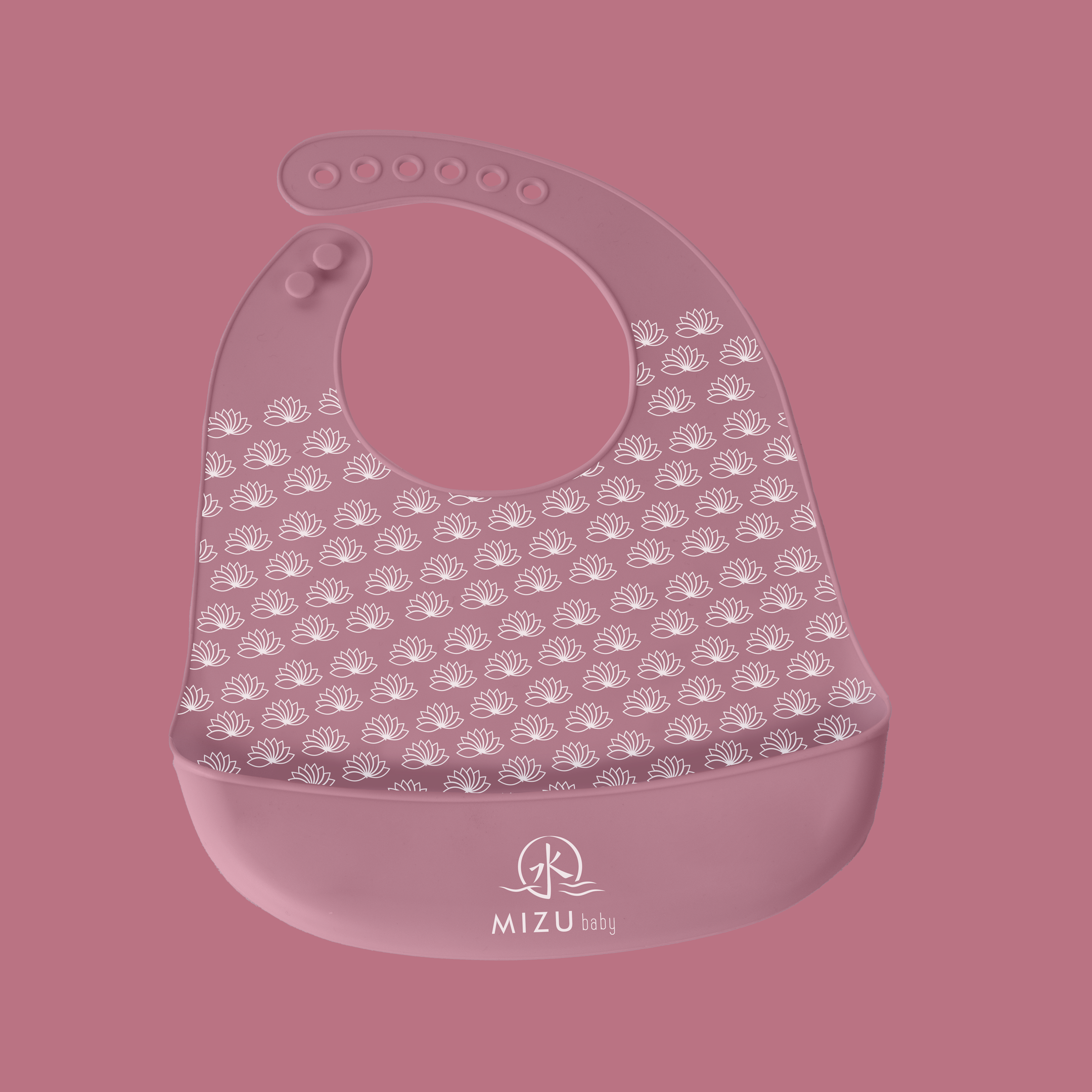 Mizu Baby Taiki Bavaglino Silicone Lampone con Tasca