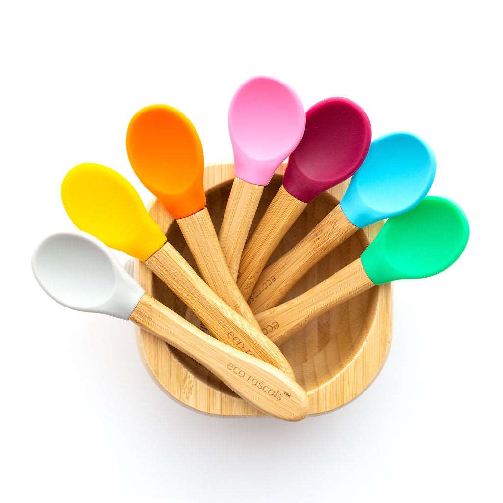 Eco Rascals Cutlery Set 3 Cucchiaini Bambù Arancione silicone