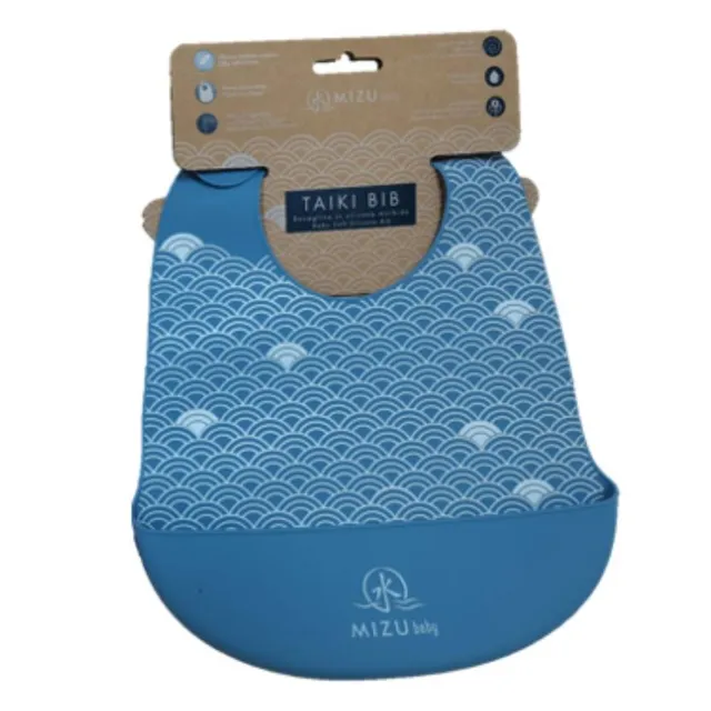Mizu Baby Taiki Bavaglino Silicone Rosa con tasca