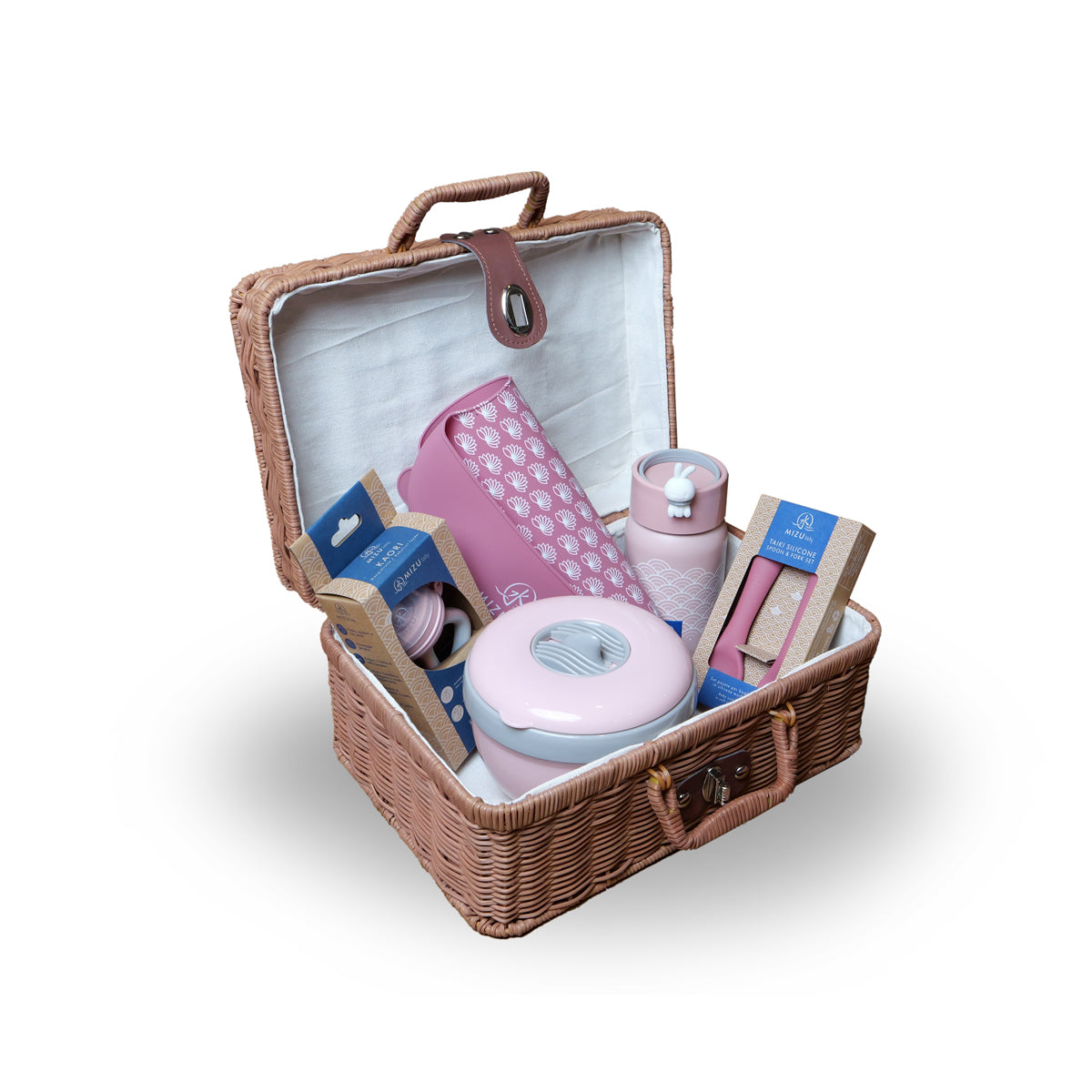 Mizu Baby Okayu Set Svezzamento Rosa 5 Pezzi Rattan