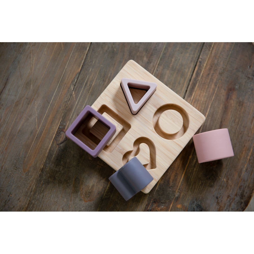 BoJungle Playtime B-Bamboo Heart gioco forme rosa silicone