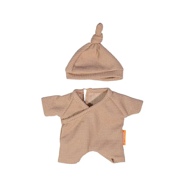 Miniland Bambole Pigiama Bambola 21 cm Marrone con Cappello