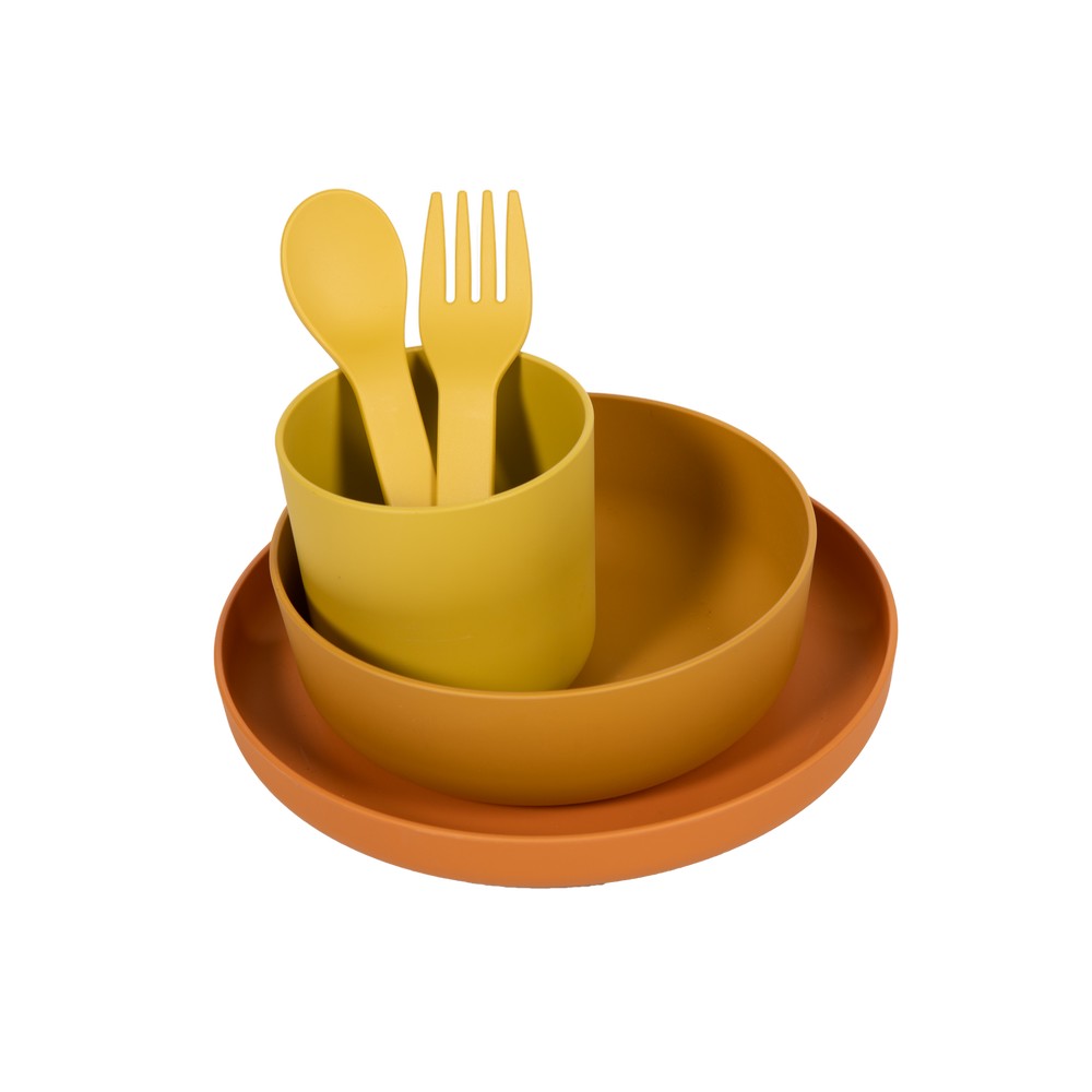 BoJungle Food & Drink set pappa 5 pezzi ocra CPLA
