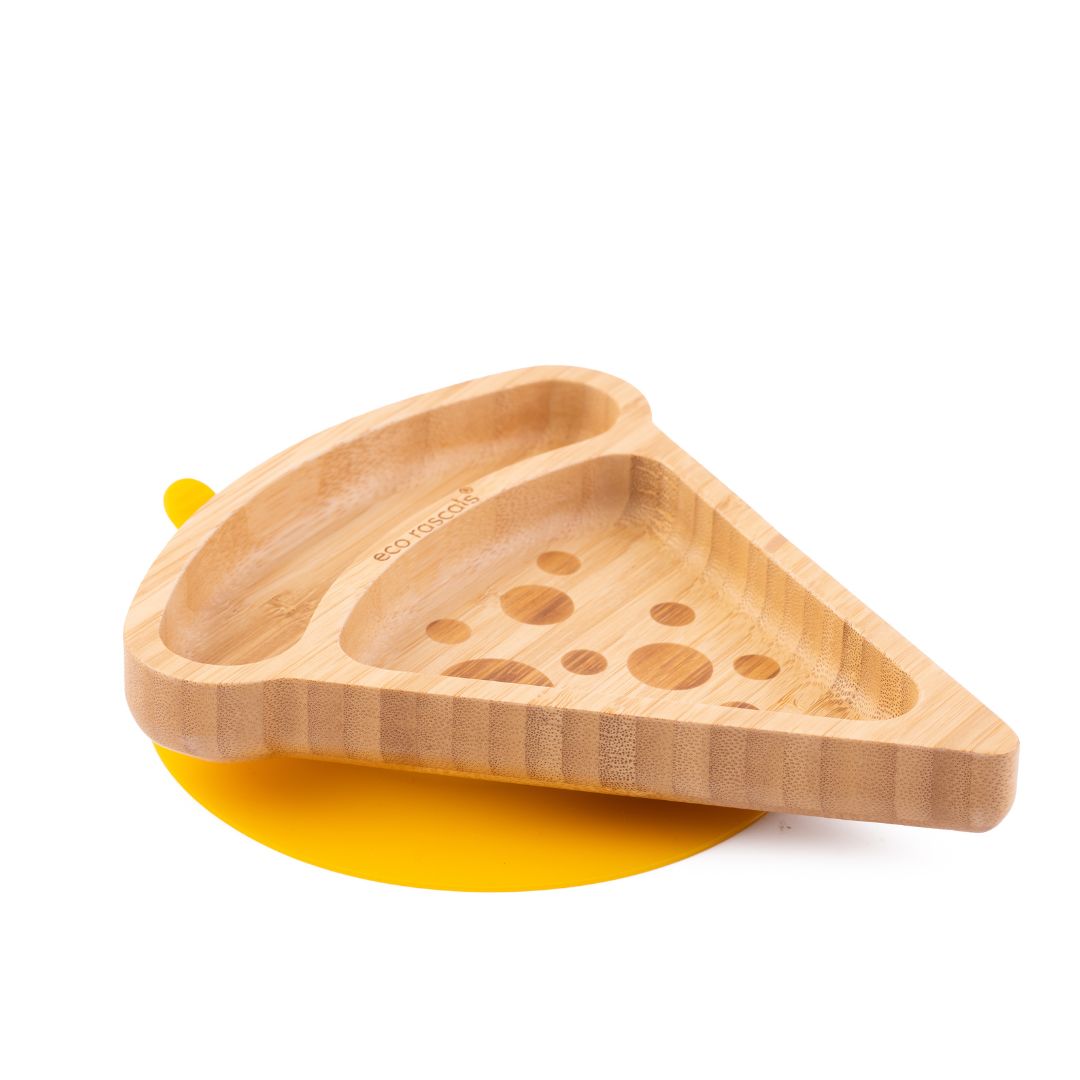 Eco Rascals Bamboo Plates Pizza piatto ventosa a fette