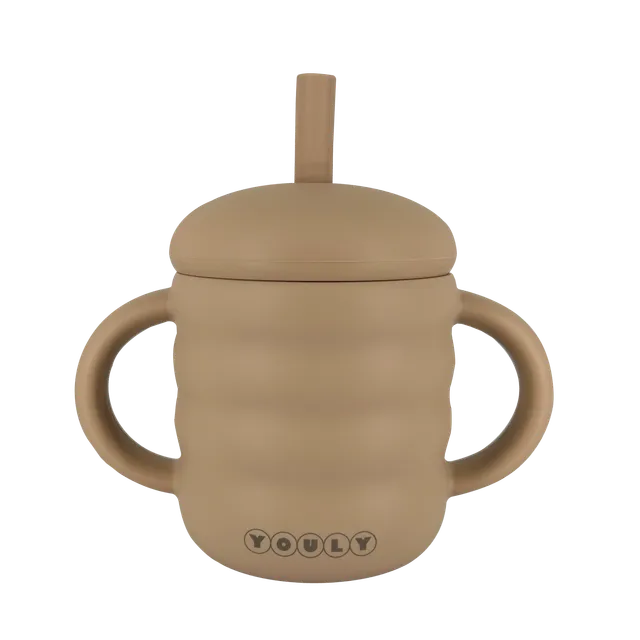 Youly Bubble Tazza Cannuccia silicone taupe presa facile