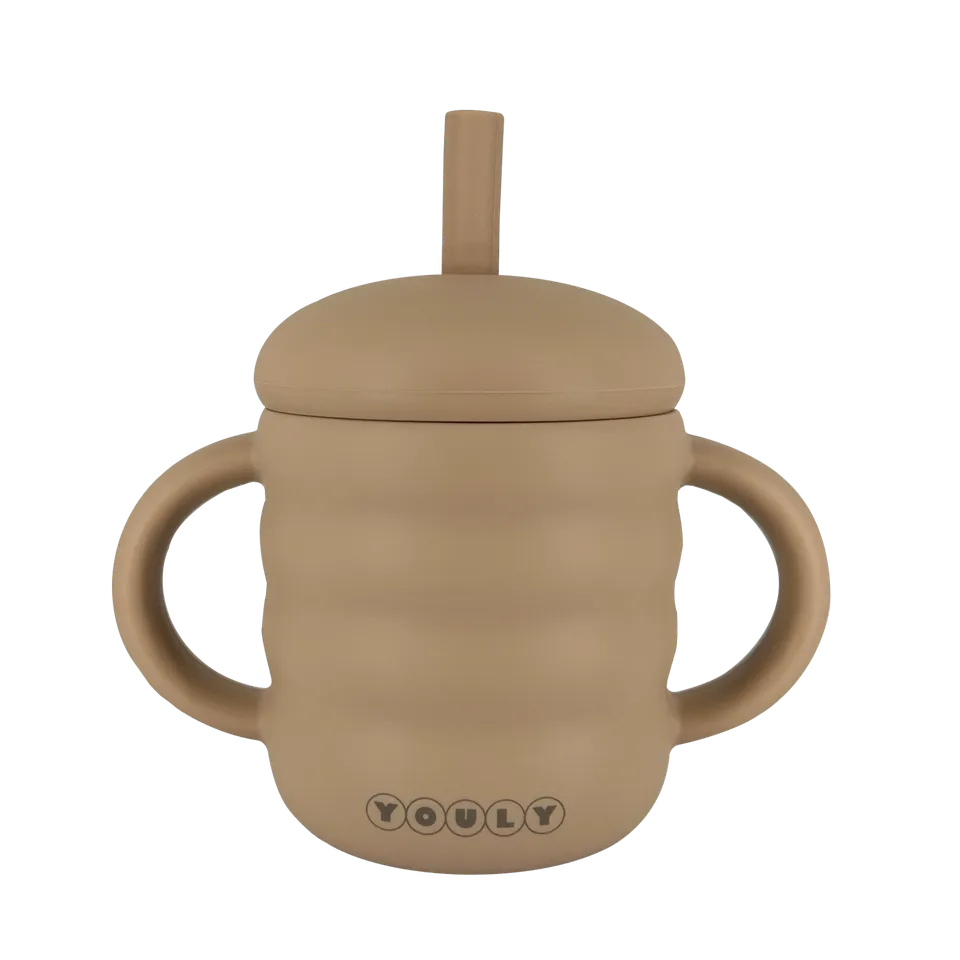 Youly Bubble Tazza Cannuccia silicone taupe presa facile