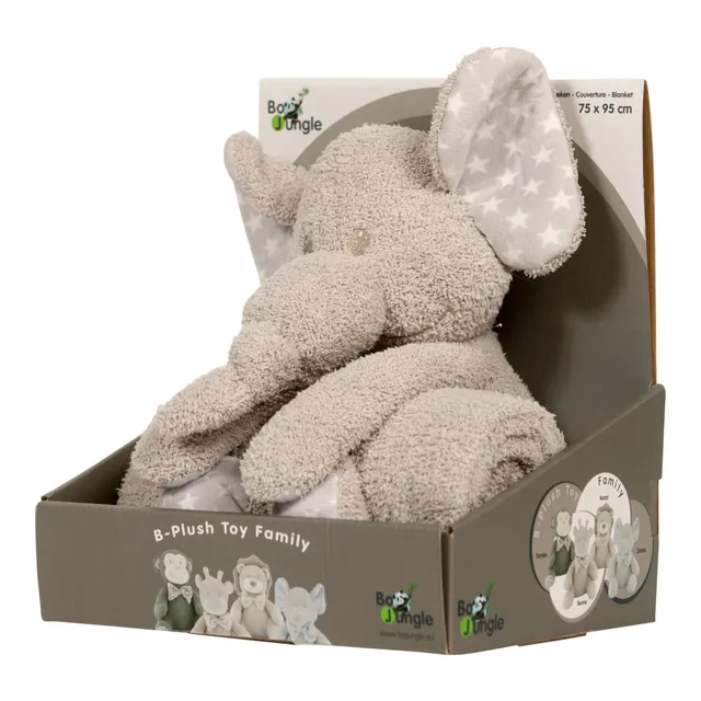 BoJungle Zimbe peluche elefante con copertina 75x95